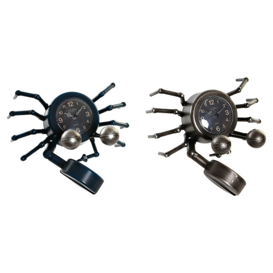 Table clock DKD Home Decor Blue Silver Animal Vintage Crab (2 Units)-0