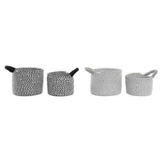 Basket set DKD Home Decor Natural Fibre 18 x 18 x 14 cm-0