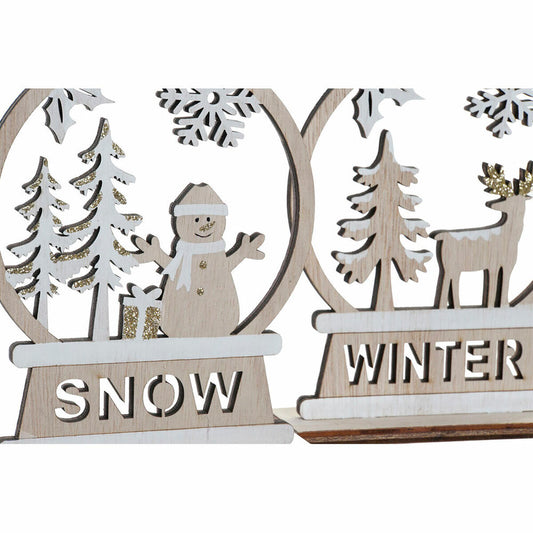 Christmas bauble DKD Home Decor Wood Reindeer (12 x 4 x 15 cm) (2 Units)-1