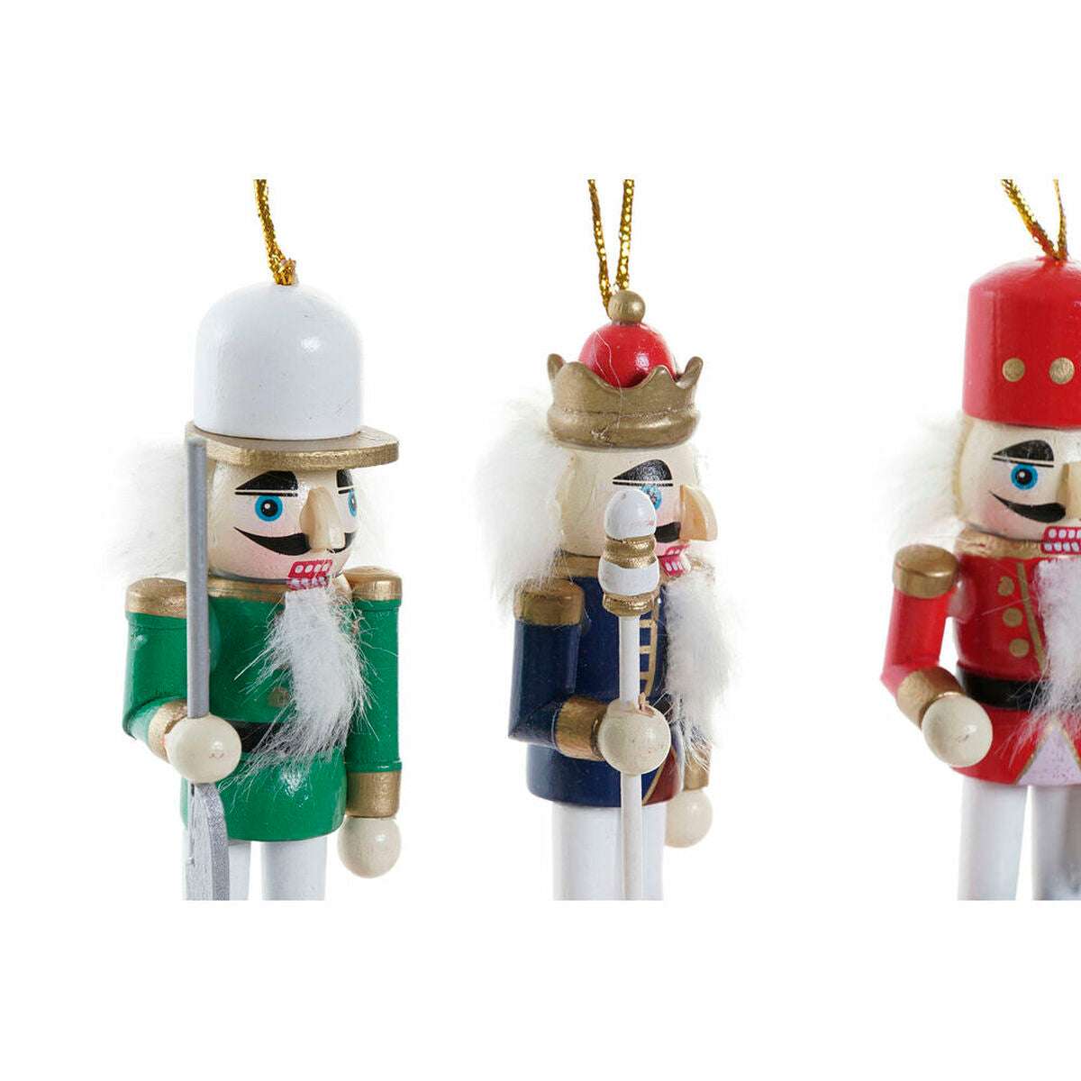 Christmas bauble DKD Home Decor Wood Nutcracker (3 x 3 x 10 cm) (4 Units)-3