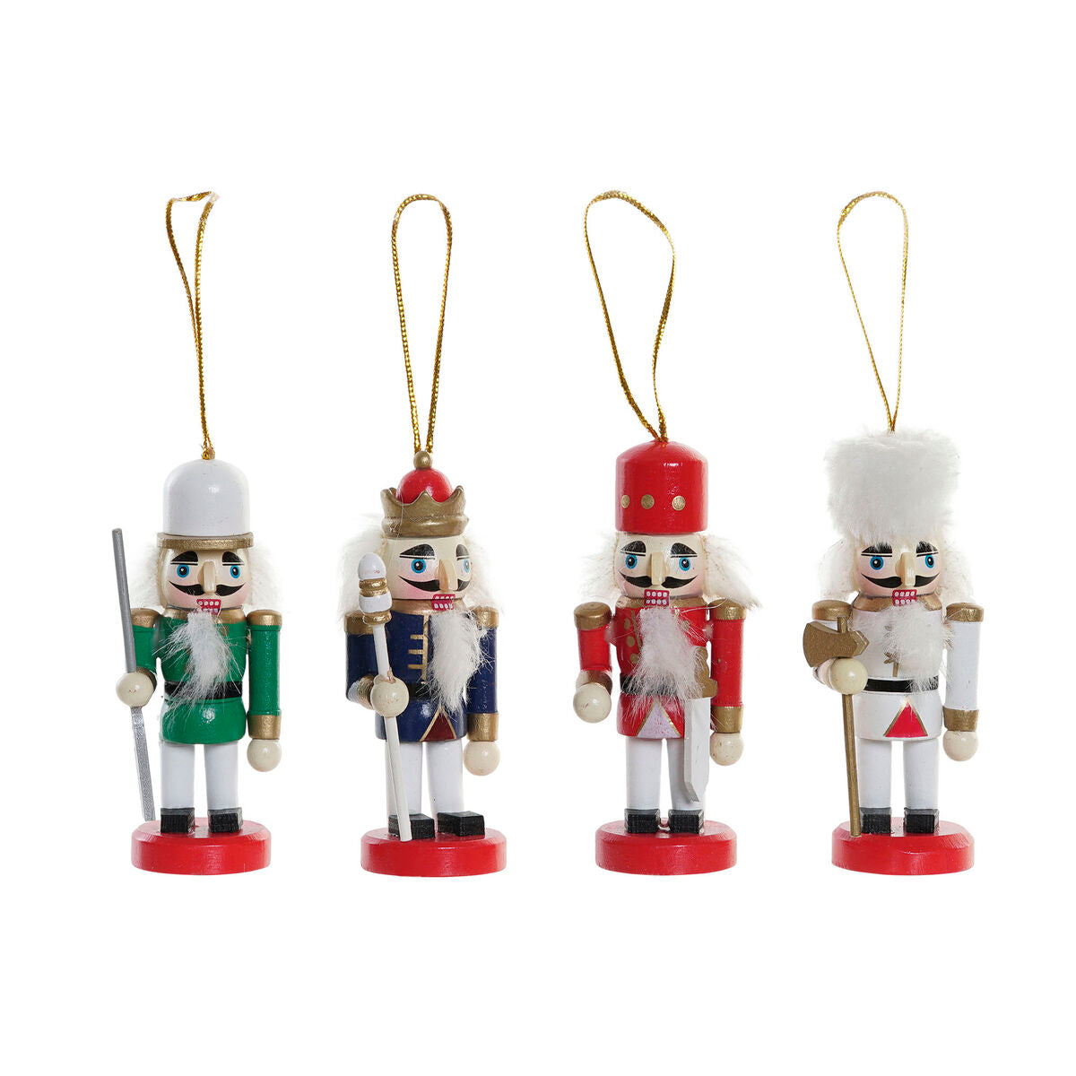 Christmas bauble DKD Home Decor Wood Nutcracker (3 x 3 x 10 cm) (4 Units)-0
