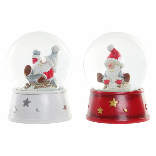 Christmas Bauble DKD Home Decor Resin Crystal Father Christmas (2 pcs) (9.5 x 9.5 x 13.5 cm)-0