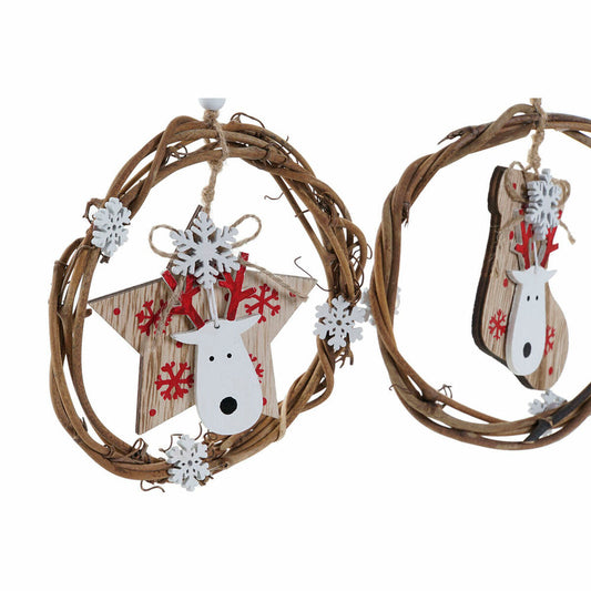 Christmas bauble DKD Home Decor Wood (3 pcs) (14 x 1 x 18 cm)-1