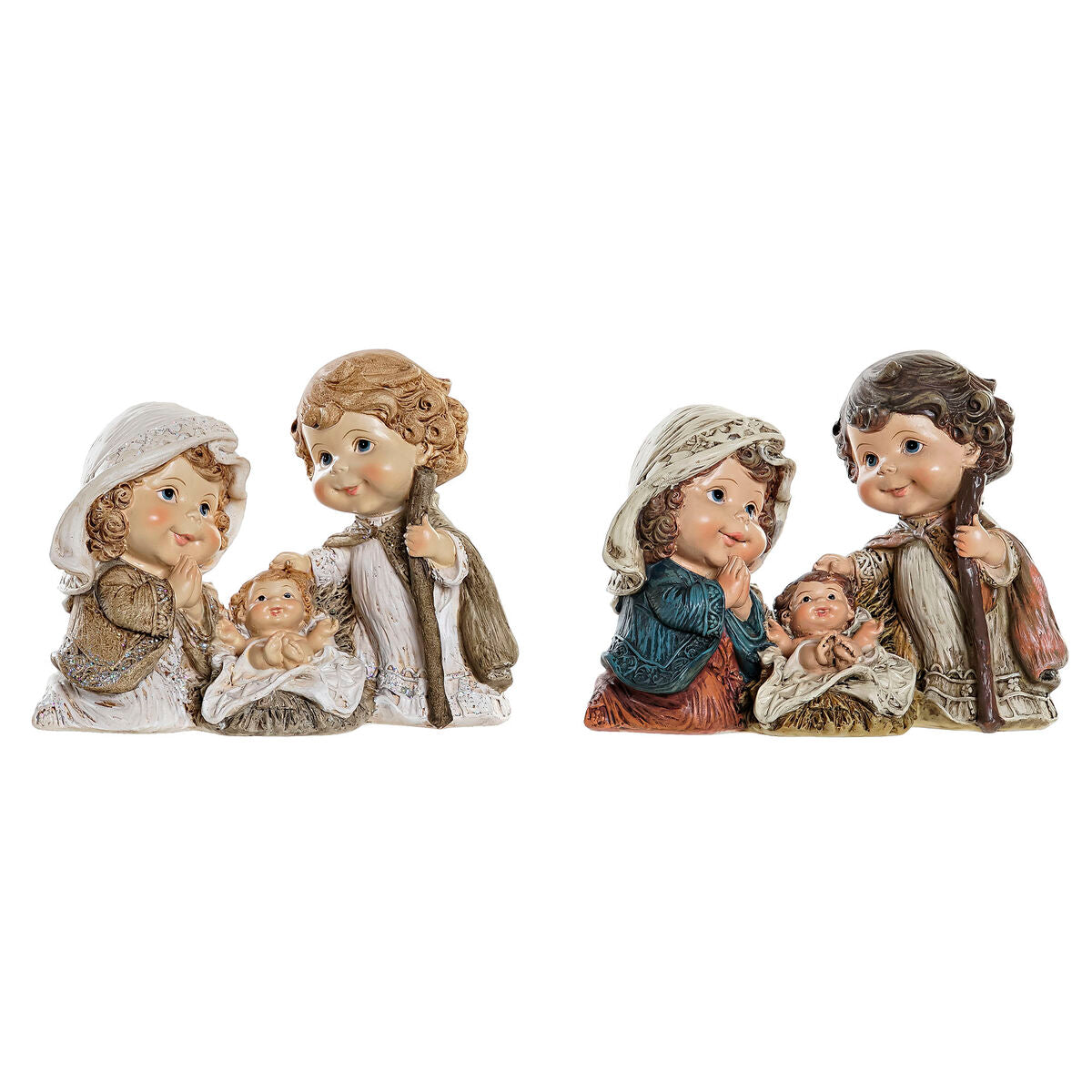 Christmas nativity set DKD Home Decor Resin Multicolour (16 x 9 x 12 cm) (2 Units)-0