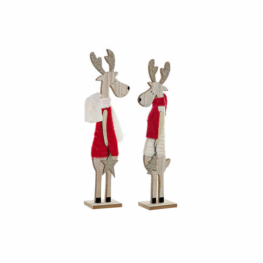 Christmas bauble DKD Home Decor Polyester Wood (2 pcs) (9 x 6 x 39 cm)-0