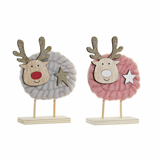 Christmas bauble DKD Home Decor Polyester Wood (2 pcs) (10 x 4 x 16 cm)-0