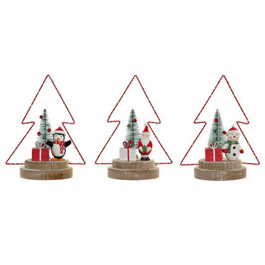 Christmas bauble DKD Home Decor Tree Metal Wood (17 x 11 x 21 cm) (3 pcs)-0