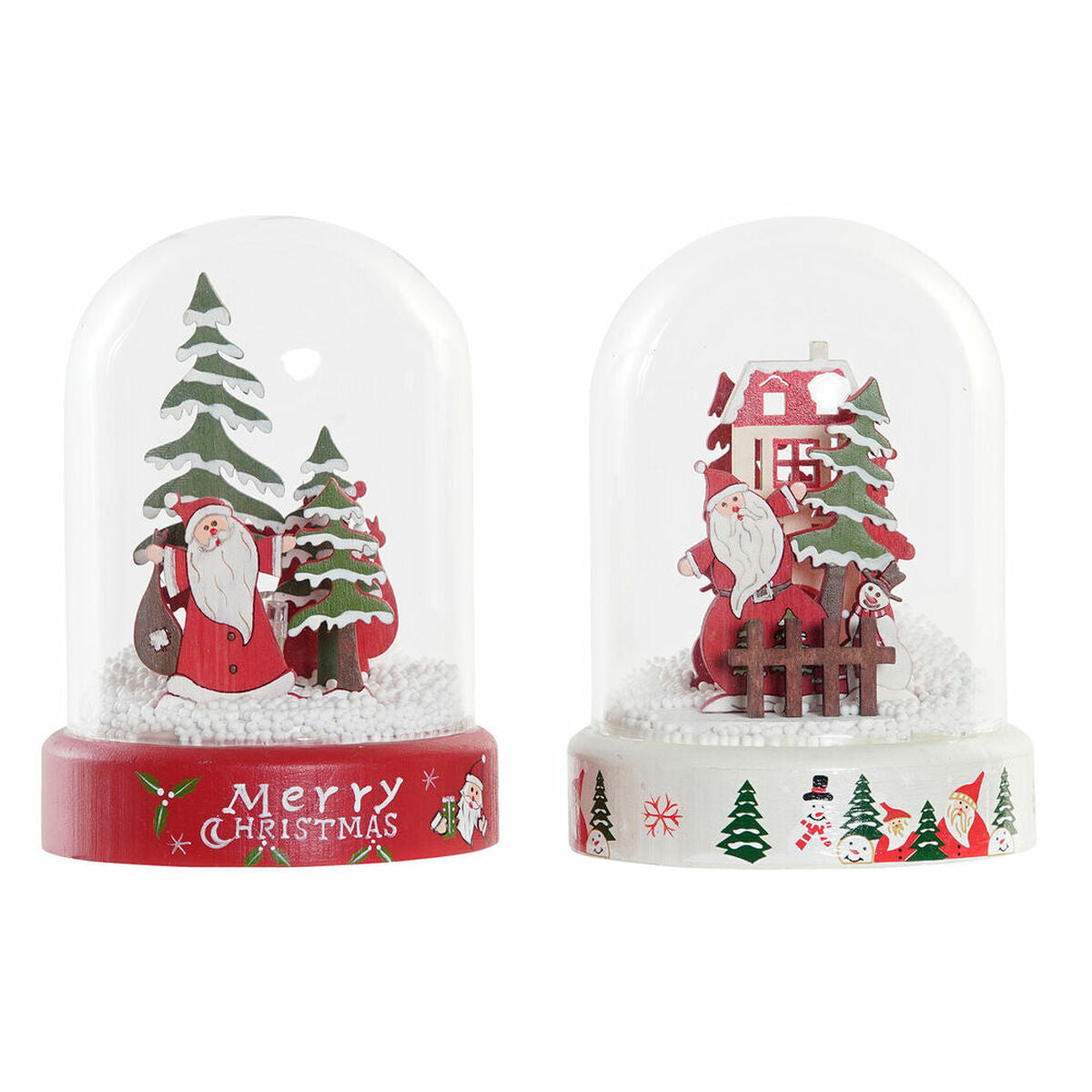 Christmas bauble DKD Home Decor Resin Crystal Father Christmas (2 pcs) (9 x 9 x 11 cm)-0