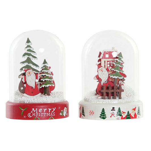 Christmas bauble DKD Home Decor Resin Crystal Father Christmas (2 pcs) (9 x 9 x 11 cm)-0