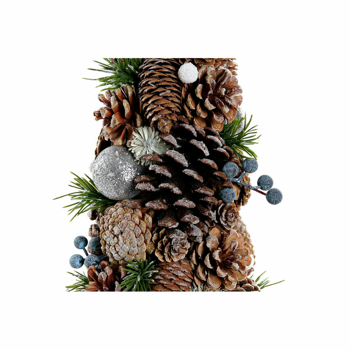 Christmas Tree DKD Home Decor White Silver Natural PVC Pineapples Snowfall 19 x 19 x 38 cm-2