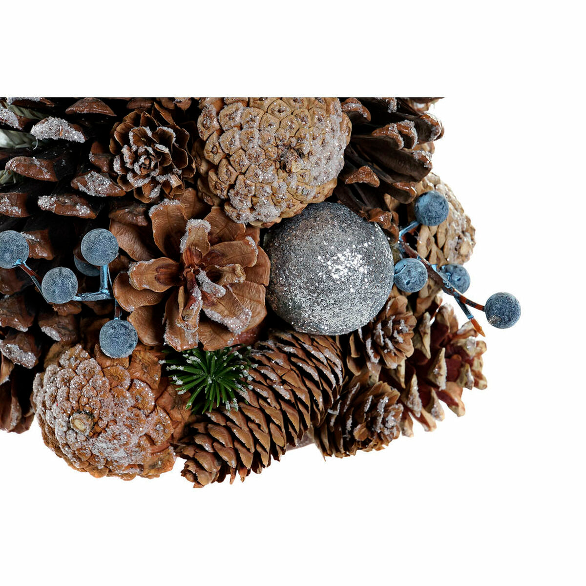 Christmas Tree DKD Home Decor White Silver Natural PVC Pineapples Snowfall 19 x 19 x 38 cm-1
