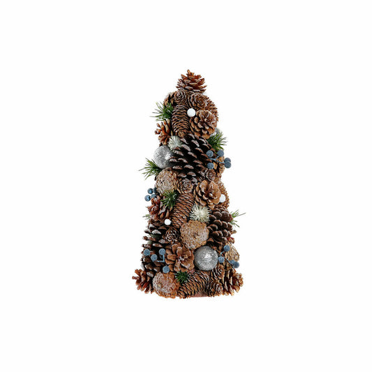 Christmas Tree DKD Home Decor White Silver Natural PVC Pineapples Snowfall 19 x 19 x 38 cm-0