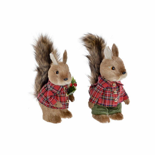 Christmas bauble DKD Home Decor Polyester Squirrel (2 pcs) (12 x 15 x 25 cm)-0