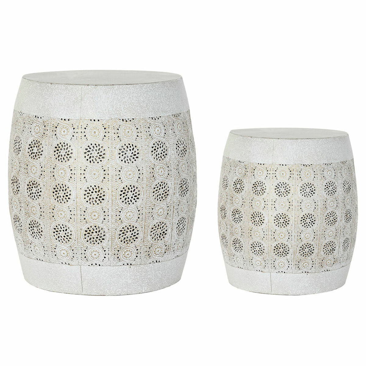 Side table DKD Home Decor White Multicolour Golden Metal 40 x 40 x 42 cm-0