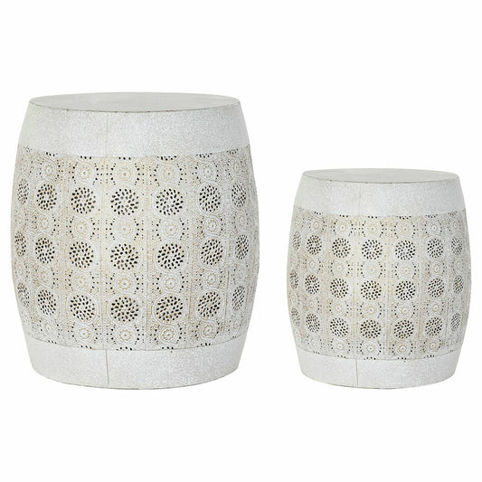 Side table DKD Home Decor White Multicolour Golden Metal 40 x 40 x 42 cm-0