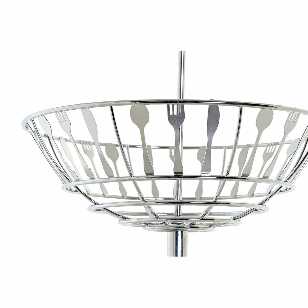 Fruit Bowl DKD Home Decor Silver Metal Plastic 28 x 28 x 40 cm-1