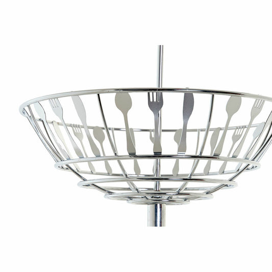 Fruit Bowl DKD Home Decor Silver Metal Plastic 28 x 28 x 40 cm-1