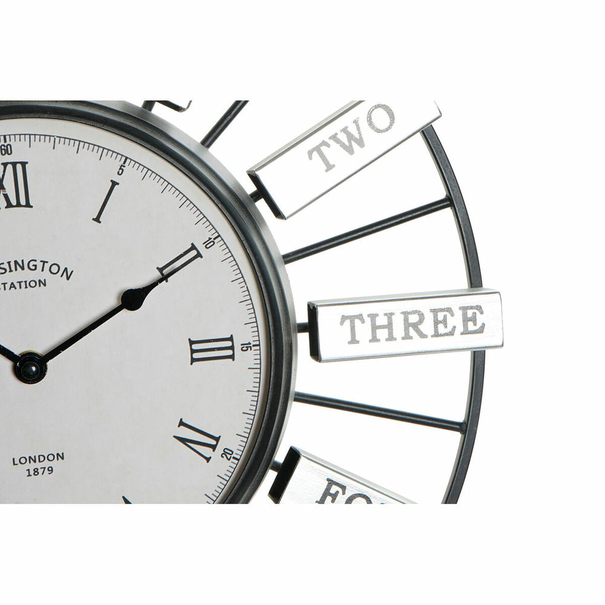 Wall Clock DKD Home Decor 40 x 6,4 x 40 cm Crystal Silver Golden Iron (2 Units)-1
