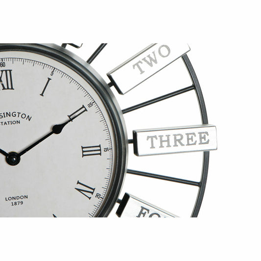 Wall Clock DKD Home Decor 40 x 6,4 x 40 cm Crystal Silver Golden Iron (2 Units)-1