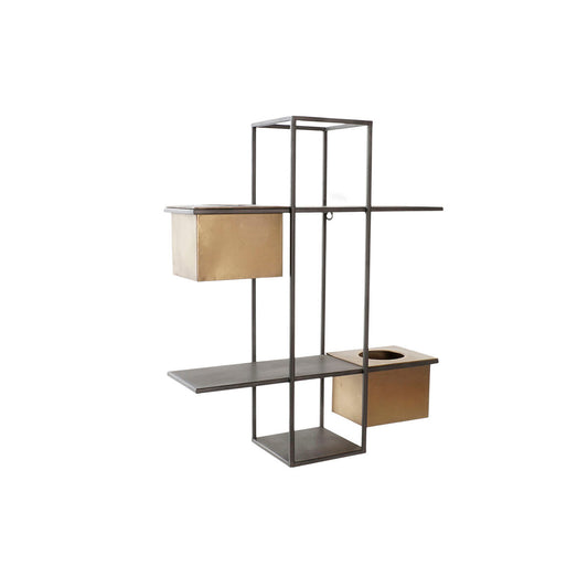 Shelves DKD Home Decor Black Metal Copper 2 Shelves (50 x 16 x 60 cm)-0