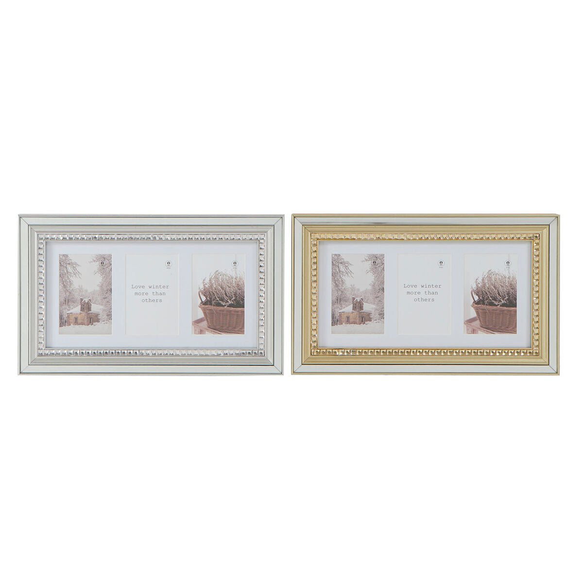 Photo frame DKD Home Decor Luxury Golden Silver Crystal polystyrene Traditional 46,5 x 2 x 28,5 cm (2 Units)-0