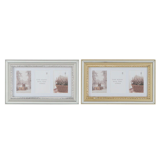 Photo frame DKD Home Decor Luxury Golden Silver Crystal polystyrene Traditional 46,5 x 2 x 28,5 cm (2 Units)-0