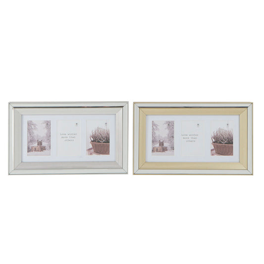 Photo frame DKD Home Decor Crystal polystyrene Golden Silver Traditional 47 x 2 x 29 cm (2 Units)-0
