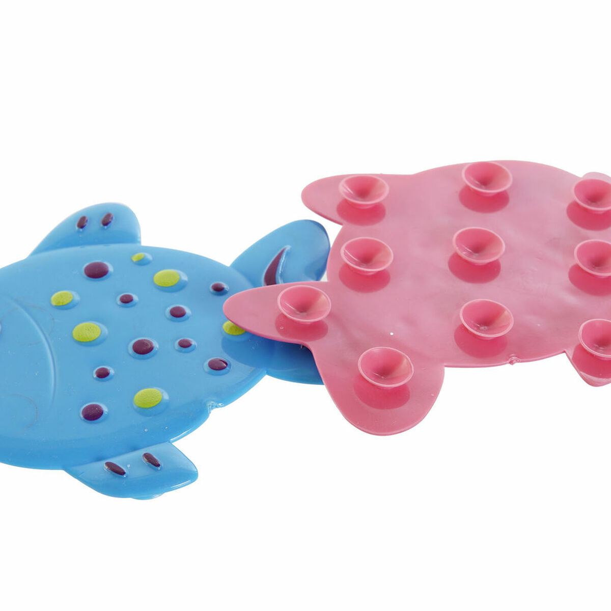 Bath rug DKD Home Decor 13 x 1 x 10,5 cm Blue Pink Children's PVC Fish (2 Units)-1
