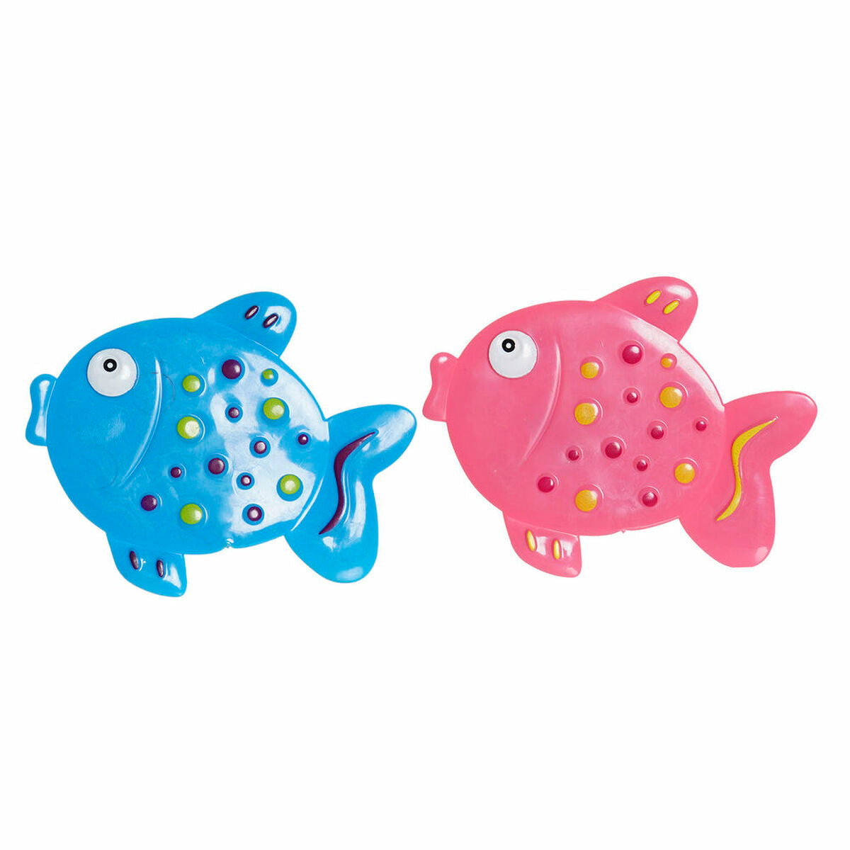 Bath rug DKD Home Decor 13 x 1 x 10,5 cm Blue Pink Children's PVC Fish (2 Units)-0
