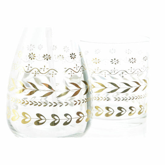 Bath Set DKD Home Decor Golden Crystal ABS Plastic Leaf of a plant 9 x 9 x 18 cm-1