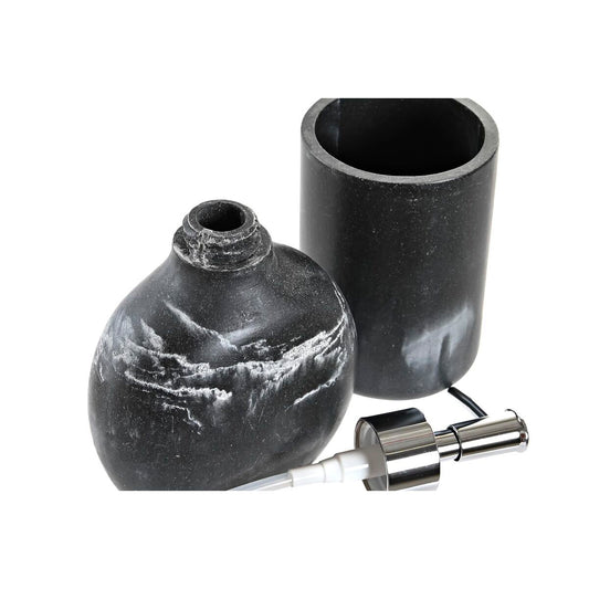 Bath Set DKD Home Decor Black Resin Plastic 11 x 6 x 17 cm 2 Pieces-1