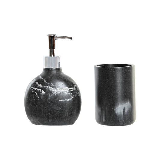 Bath Set DKD Home Decor Black Resin Plastic 11 x 6 x 17 cm 2 Pieces-0
