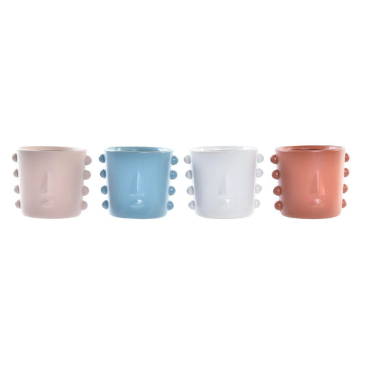 Planter DKD Home Decor Face Stoneware (15 x 13 x 12,5 cm) (4 Units)-0