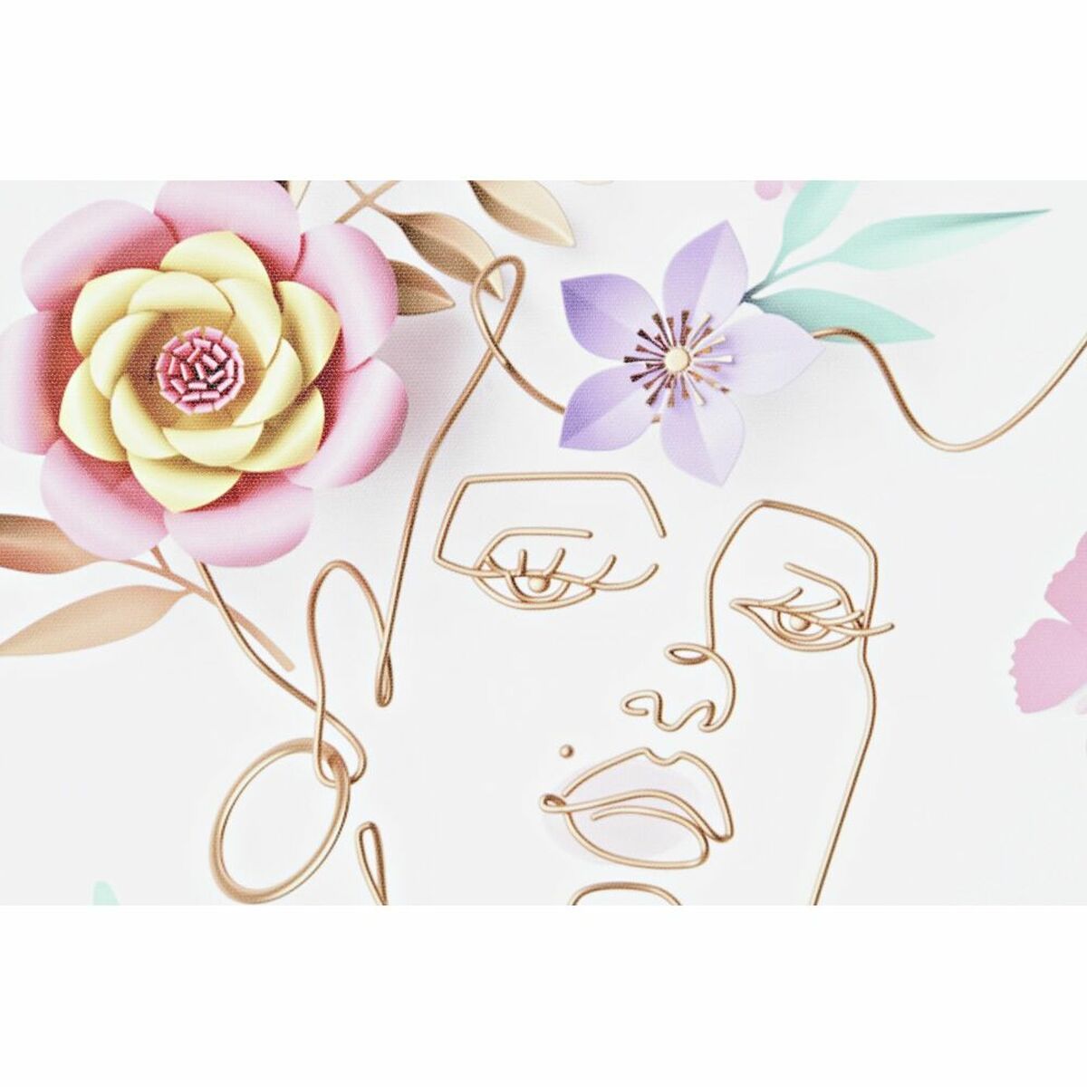 Canvas DKD Home Decor Canvas MDF Wood 40 x 1,8 x 40 cm-2