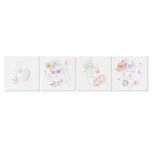 Canvas DKD Home Decor Canvas MDF Wood 40 x 1,8 x 40 cm-0