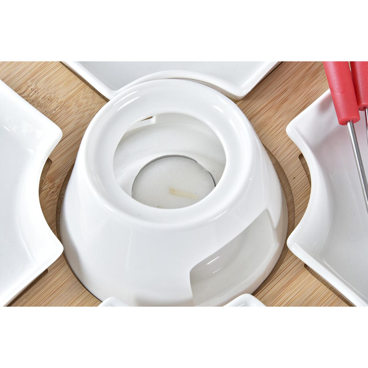 Fondue DKD Home Decor Red 26,5 x 26,5 x 1,5 cm (10 pcs)-2
