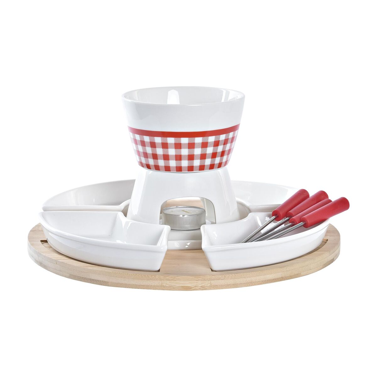Fondue DKD Home Decor Red 26,5 x 26,5 x 1,5 cm (10 pcs)-0