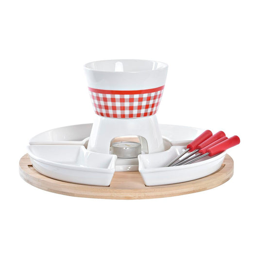 Fondue DKD Home Decor Red 26,5 x 26,5 x 1,5 cm (10 pcs)-0