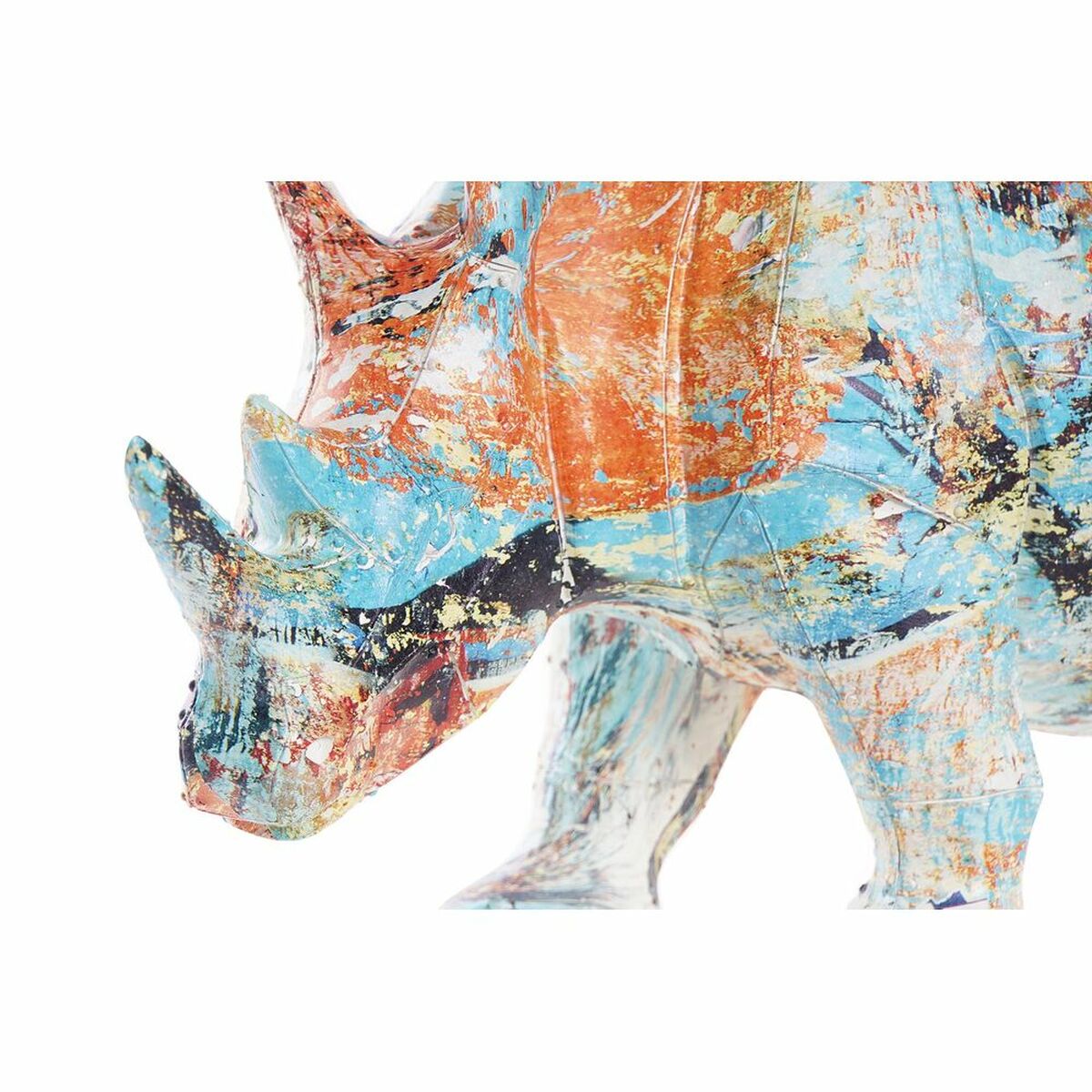 Decorative Figure DKD Home Decor 34 x 12,5 x 16,5 cm Multicolour Rhinoceros Modern-2