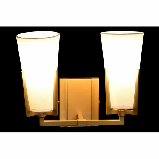 Wall Lamp DKD Home Decor Crystal Golden Metal Polyester White (30 x 18 x 23 cm)-1