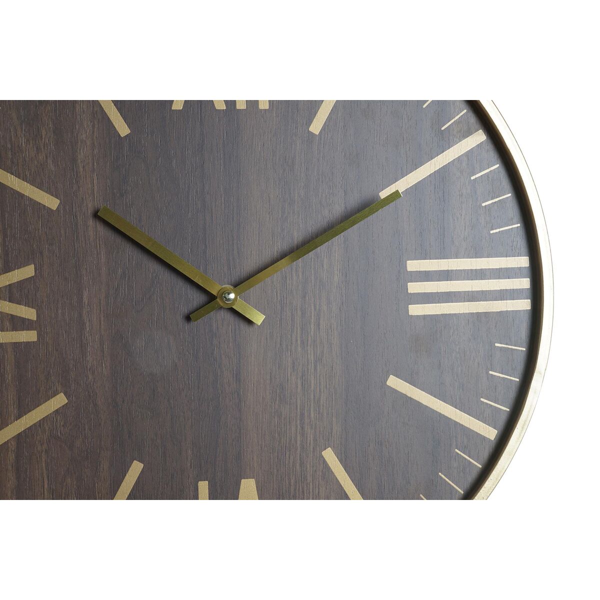 Wall Clock DKD Home Decor 40 x 4 x 40 cm Black Brown Iron Pendulum MDF Wood (2 Units)-3