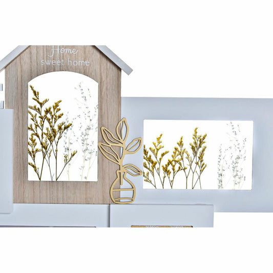 Photo frame DKD Home Decor Love Home Wood Flower Natural (46 x 3 x 39 cm) (2 Units)-1