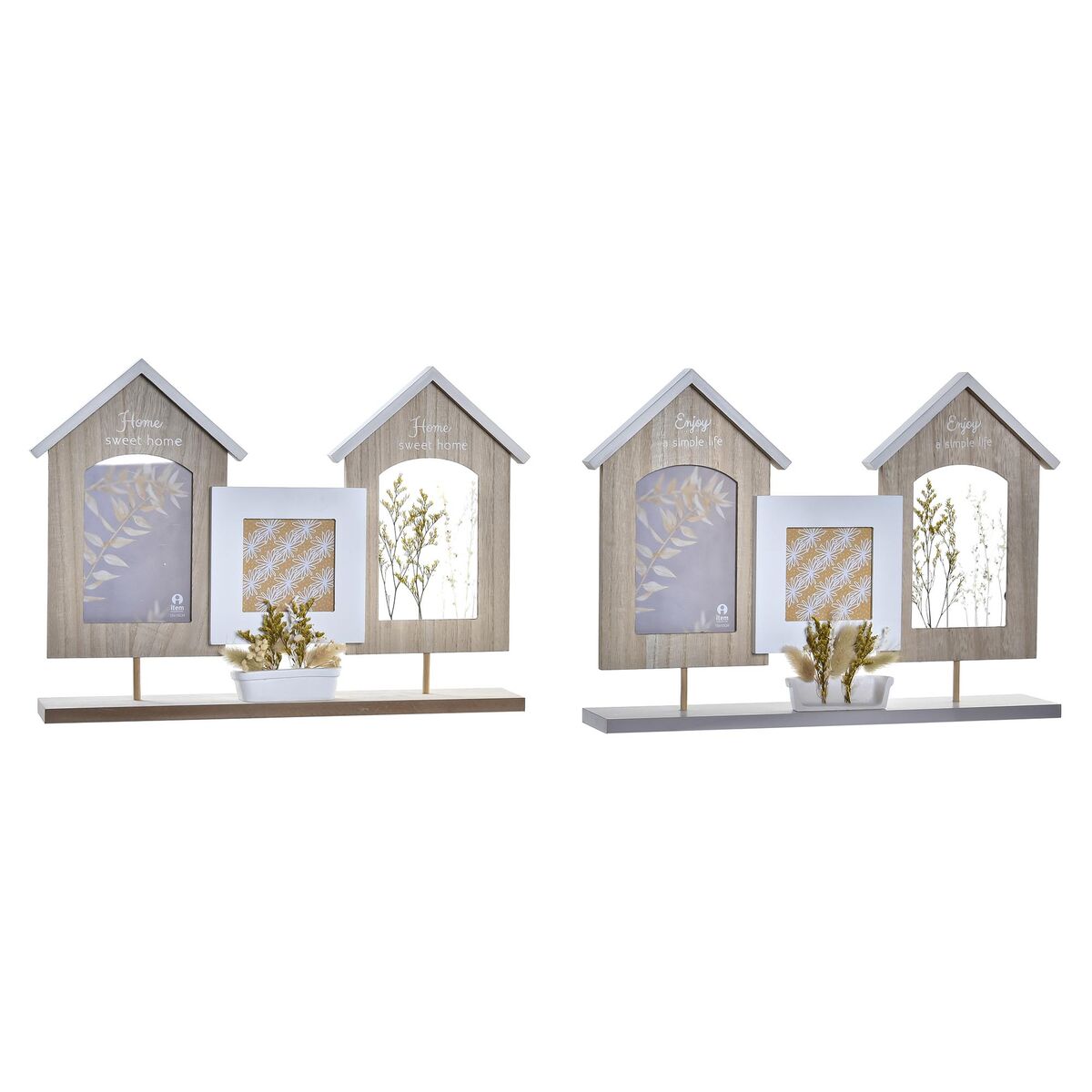 Photo frame DKD Home Decor Wood Flower Natural (42 x 7 x 29 cm) (2 Units)-0