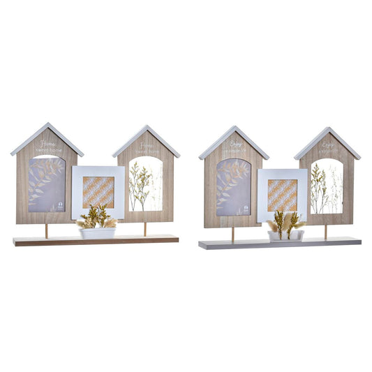 Photo frame DKD Home Decor Wood Flower Natural (42 x 7 x 29 cm) (2 Units)-0