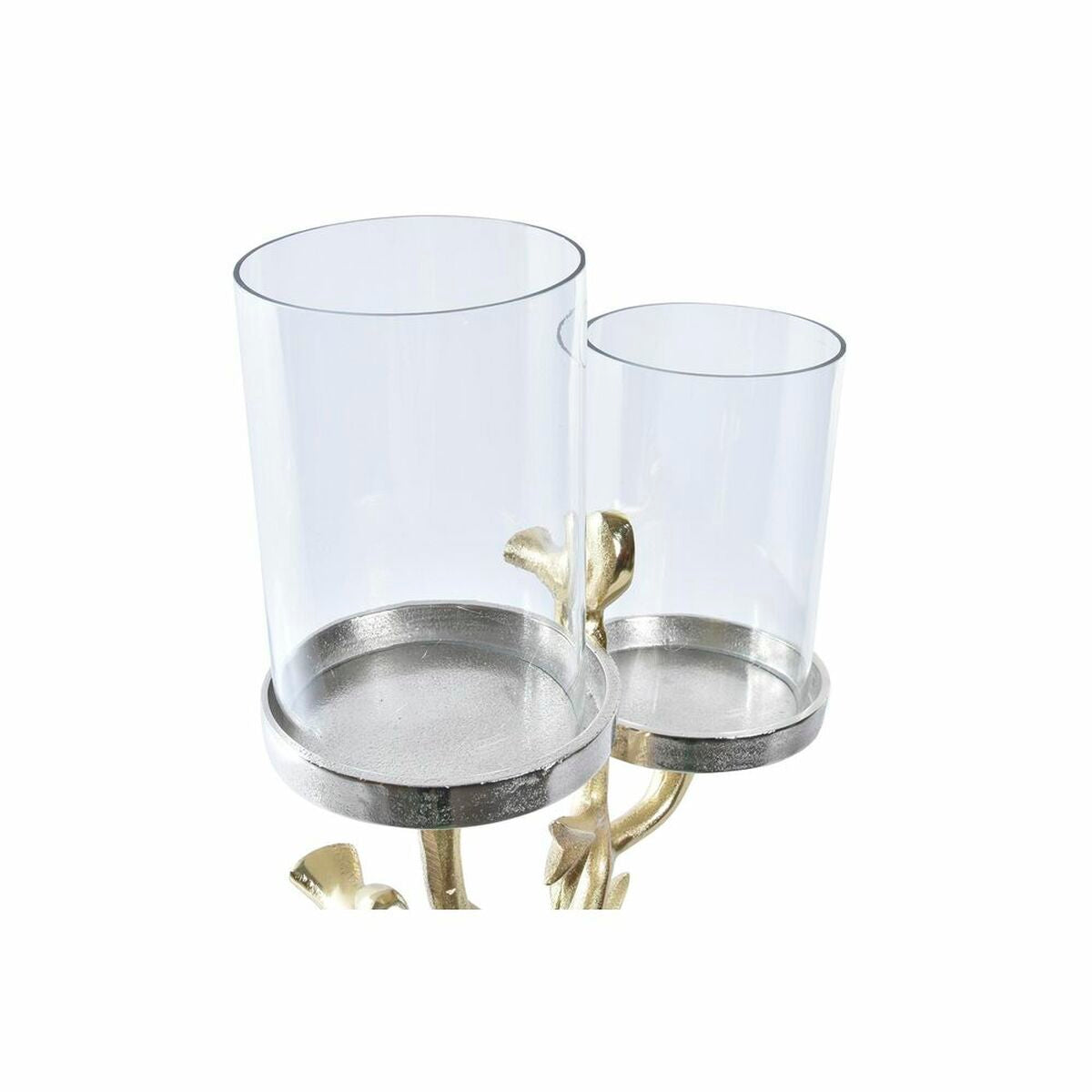 Candle Holder DKD Home Decor Crystal Golden Aluminium Birds (29 x 15 x 48 cm)-1