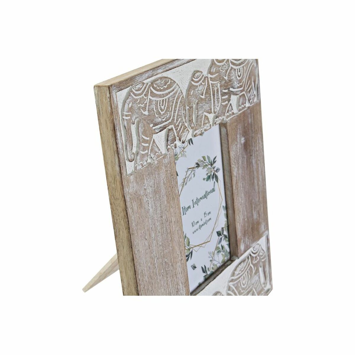 Photo frame DKD Home Decor Crystal Elephant Brown White Mango wood Indian Man (23 x 1,5 x 28 cm)-1