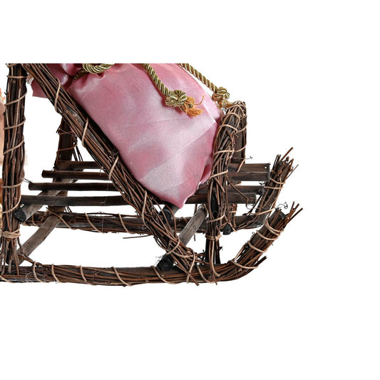 Decorative Figure DKD Home Decor Father Christmas Christmas Grey Pink Wood 42 x 22 x 50 cm-1