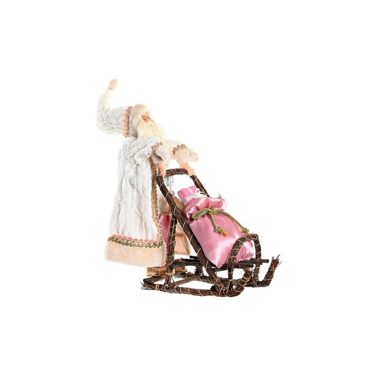 Decorative Figure DKD Home Decor Father Christmas Christmas Grey Pink Wood 42 x 22 x 50 cm-0