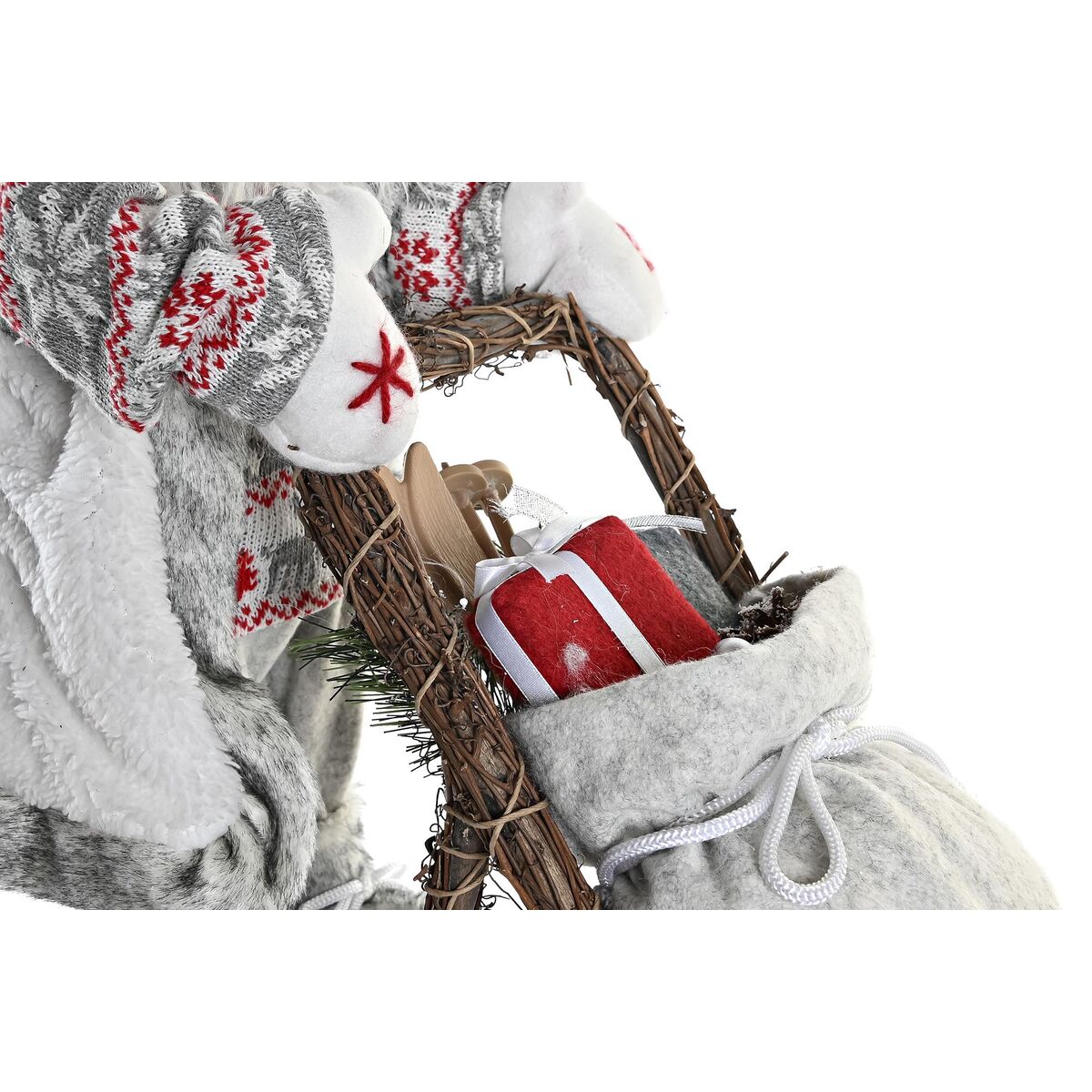 Christmas bauble DKD Home Decor Father Christmas Grey Wood 42 x 22 x 48 cm-3