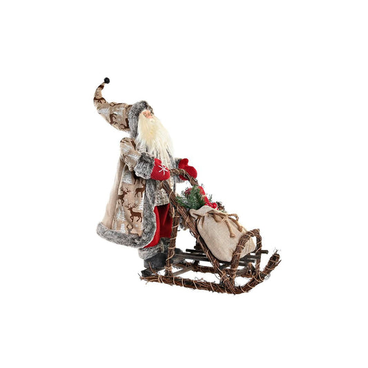 Christmas bauble DKD Home Decor Red Grey Wood Father Christmas 42 x 22 x 48 cm-0
